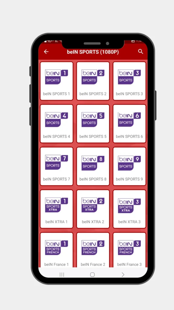 قنوات beIN Sports بجودة 1080P داخل تطبيق Yacine TV APK لمشاهدة مباريات كرة القدم